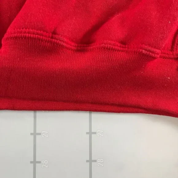 Vintage Russell Athletic Hoodie Sweatshirt Mens Medium Red Cotton Blend - Picture 2 of 10